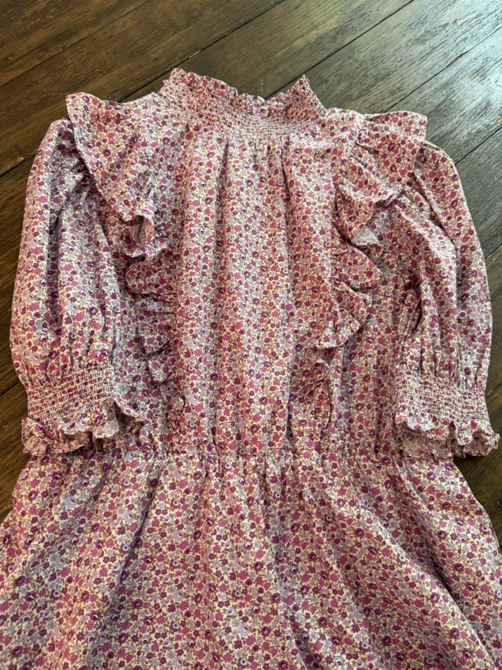 Hyacinth House Floral Smocked Ruffle Dress Size Small Cottagecore Prairie - Picture 12 of 13